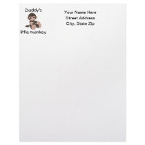 Daddy's Little Monkey Letterhead Template