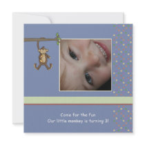 Daddy's Little Monkey Photo Birthday Party Invitat