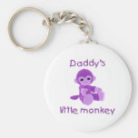 Daddy's Little Monkey (purple) Keychains