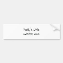 Daddy's Little Swimming Coach Bumper Stickers