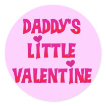 Daddy's Little Valentine Tshirts and Gifts Round Stickers