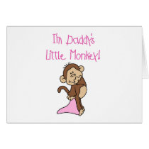 Daddy's Monkey - Pink Tshirts and Gifts Greeting Card