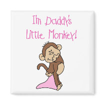 Daddy's Monkey - Pink Tshirts and Gifts Fridge Magnet