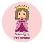 Daddy's Princess Round Stickers