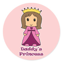 Daddy's Princess Round Stickers