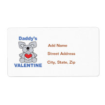 Daddy's Valentine Personalized Shipping Label