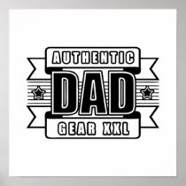 Dads Authentic Father Gear Poster