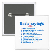 Dads favourite sayings button
