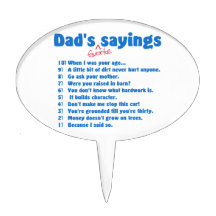 Dad's favourite sayings cake picks