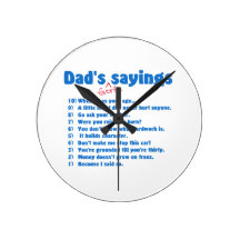 Dad's favourite sayings clock