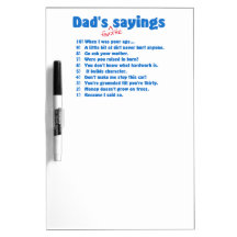 Dad's favourite sayings dry erase whiteboard