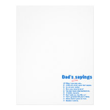 Dad's favourite sayings letterhead template