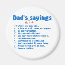 Dads favourite sayings magnet