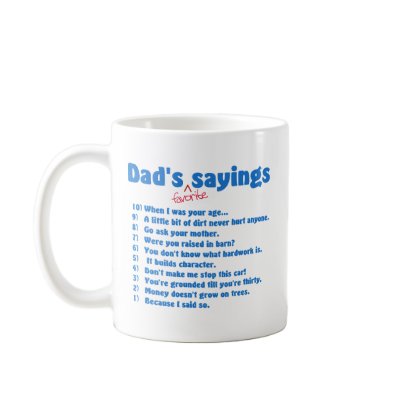 Dads favourite sayings mug by witnwhimsy