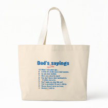 Dad's favourite sayings on gifts for him. bag