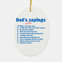 Dad's favourite sayings ornament