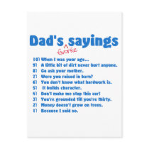 Dads favourite sayings postcard
