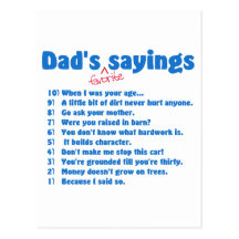 Dads favourite sayings postcard