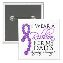 Dad's Inspiring Courage - Pancreatic Cancer Button