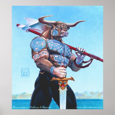 Daedalus Minotaur of Crete print by Nightmareartist