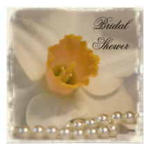 Daffodil and Pearls Bridal Shower Custom Invitations