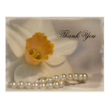 Daffodil and Pearls Thank You Post Card