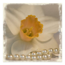Daffodil and Pearls Wedding Personalized Announcement
