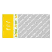 Daffodil Pattern Customized Photo Card