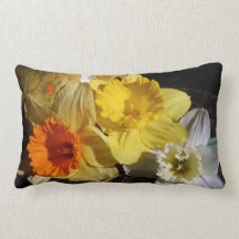 Daffodil Threesome Throw Pillow