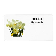 Daffodils and Buds Personalized Shipping Labels