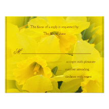 Daffodils II respond cards Custom Invitations