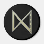 Dagaz Rune gold Fridge Magnets