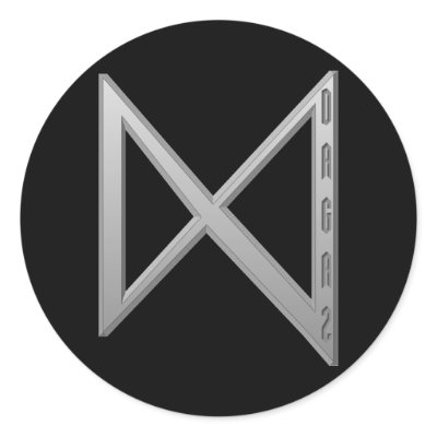 Dagaz Rune grey Round Stickers by JKcoder