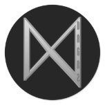 Dagaz Rune grey stickers