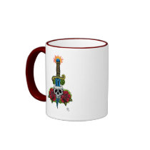 Dagger, Skull, and Roses Mug