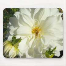 Dahlia blanc Mousepad Tapis De Souris