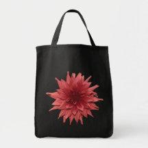 Dahlia Flower Canvas Bag