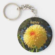 Dahlia Flower key chains Your Name Colourful