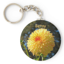 Dahlia Flower key chains Your Name Colourful