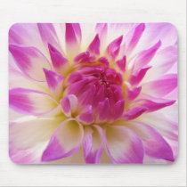 Dahlia Flowers mousepad Colourful Pink White Flora