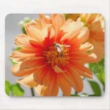 Dahlia orange ensoleillé Mousepad Tapis De Souris