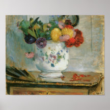 Dahlias par la copie de beaux-arts de Berthe Moris Poster
