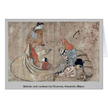 Daikoku et courtisane par Okumura, Masanobu Ukiyoe Cartes De Vœux