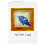 DAILY ART Little Blue Pig - flying hope faith ART Card