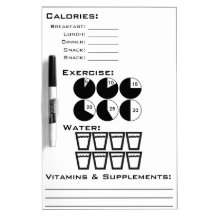 Daily Fitness Goal Tracker Dry Erase Board