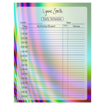 Daily Schedule Neon Colour Design by Lynnes_creations