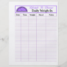Daily Weigh-In page, for Lifestyle change Custom Flyer