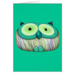 dainty aqua owl card