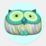 dainty aqua owl stickers