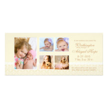 Dainty Damask - Photo Birth Announcement